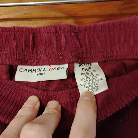 Dark Pink Ribbed Pants - Picture 2 of 2